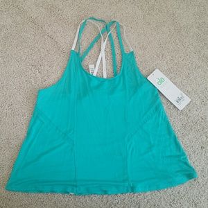 Alo Yoga Tank Top NWT. Aqua/White